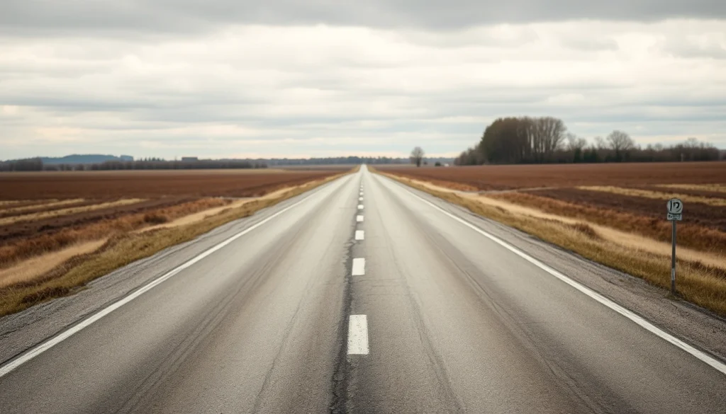 An empty road stretching toward the horizon