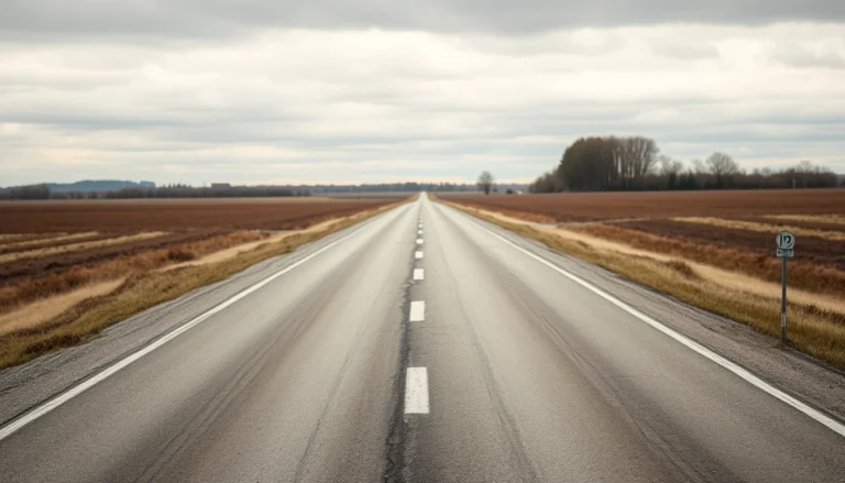 An empty road stretching toward the horizon